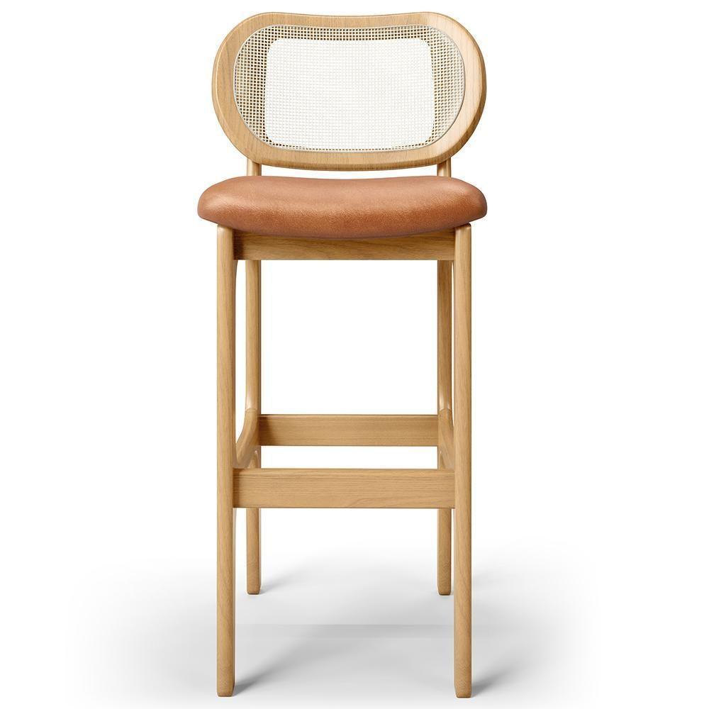 Kit 03 Banquetas Altas Para Cozinha Bancada Sala Tela Betta Fixa L02 Couríssimo Whisky - Lyam - 3