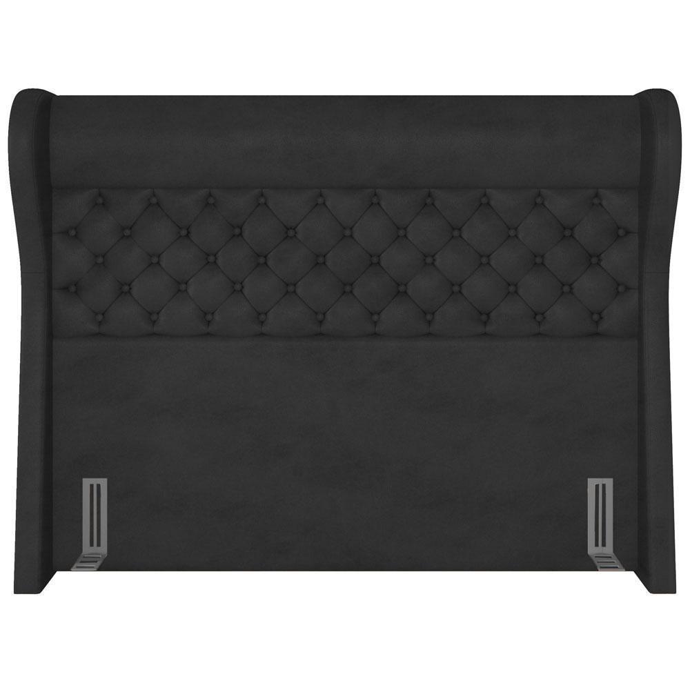 Cabeceira Cama Box Queen 160 Cm P05 Madrid Couríssimo Preto - Lyam Decor - 4