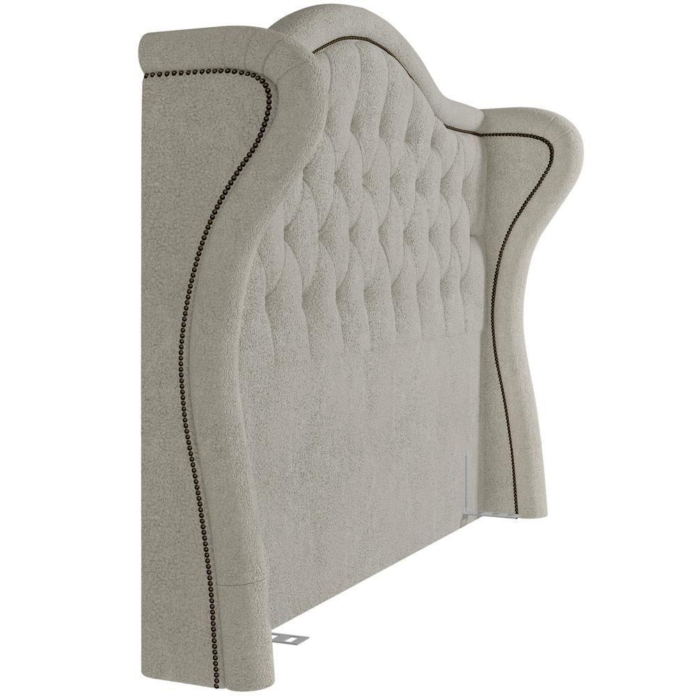 Cabeceira Cama Box Casal 140 Cm P05 Lisboa Bouclê Creme - Lyam Decor - 3