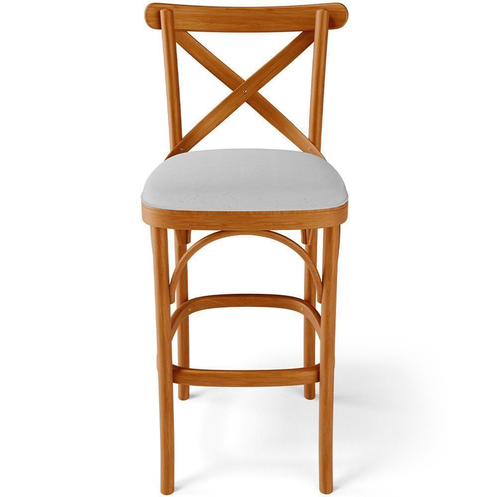 Kit 05 Banquetas Altas Cozinha Bancada Bar Sala De Jantar Estofada ávila L02 Linho Cinza - Lyam - 3