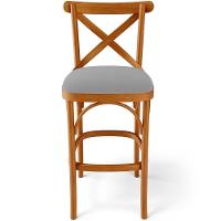 Kit 05 Banquetas Altas Cozinha Bancada Bar Sala De Jantar Estofada ávila L02 Suede Cinza - Lyam - 3