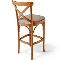 Kit 06 Banquetas Altas Cozinha Bancada Bar Sala Jantar Estofada ávila L02 Linho Bege Escuro - Lyam - 5