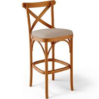 Kit 06 Banquetas Altas Cozinha Bancada Bar Sala Jantar Estofada ávila L02 Linho Bege Escuro - Lyam - 6