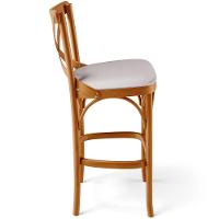 Kit 04 Banquetas Altas Cozinha Bancada Bar Sala De Jantar Estofada ávila L02 Linho Bege - Lyam - 2