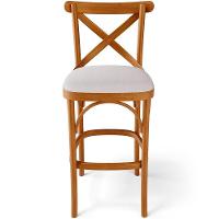 Kit 04 Banquetas Altas Cozinha Bancada Bar Sala De Jantar Estofada ávila L02 Linho Bege - Lyam - 3