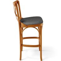 Kit 02 Banquetas Altas Cozinha Bancada Bar Sala Jantar Estofada ávila L02 Linho Cinza Escuro - Lyam - 2