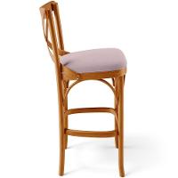 Kit 02 Banquetas Altas Cozinha Bancada Bar Sala De Jantar Estofada ávila L02 Suede Rosê - Lyam - 2