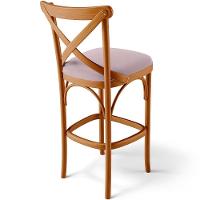 Kit 02 Banquetas Altas Cozinha Bancada Bar Sala De Jantar Estofada ávila L02 Suede Rosê - Lyam - 5