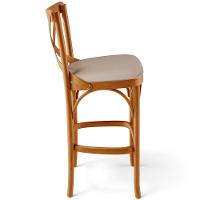 Kit 04 Banquetas Altas Cozinha Bancada Bar Sala Jantar Estofada ávila L02 Linho Bege Escuro - Lyam - 2