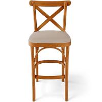 Kit 04 Banquetas Altas Cozinha Bancada Bar Sala Jantar Estofada ávila L02 Linho Bege Escuro - Lyam - 3