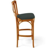 Kit 05 Banquetas Altas Bancada Bar Sala Jantar Estofada ávila L02 Suede Verde Musgo - 2