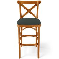 Kit 05 Banquetas Altas Bancada Bar Sala Jantar Estofada ávila L02 Suede Verde Musgo - 3