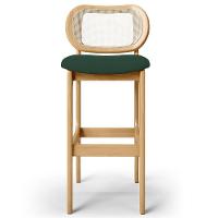 Kit 02 Banquetas Altas Para Cozinha Bancada Sala Tela Betta Fixa L02 Suede Verde Musgo - Lyam - 3