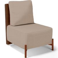 Kit 02 Poltronas Decorativa Sala Estar Living Hungria L02 Couríssimo Marrom Linho Bege Escuro - Lyam - 7