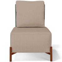 Kit 02 Poltronas Decorativas Sala Estar Living Hungria L02 Couríssimo Verde Linho Bege Escuro - Lyam