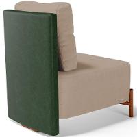 Kit 02 Poltronas Decorativas Sala Estar Living Hungria L02 Couríssimo Verde Linho Bege Escuro - Lyam - 5