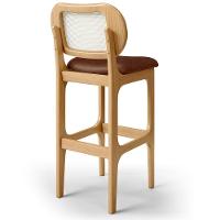 Kit 05 Banquetas Altas Para Cozinha Bancada Sala Tela Betta Fixa L02 Couríssimo Marrom - Lyam - 5