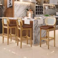 Kit 05 Banquetas Altas Para Cozinha Bancada Sala Tela Betta Fixa L02 Couríssimo Marrom - Lyam - 7