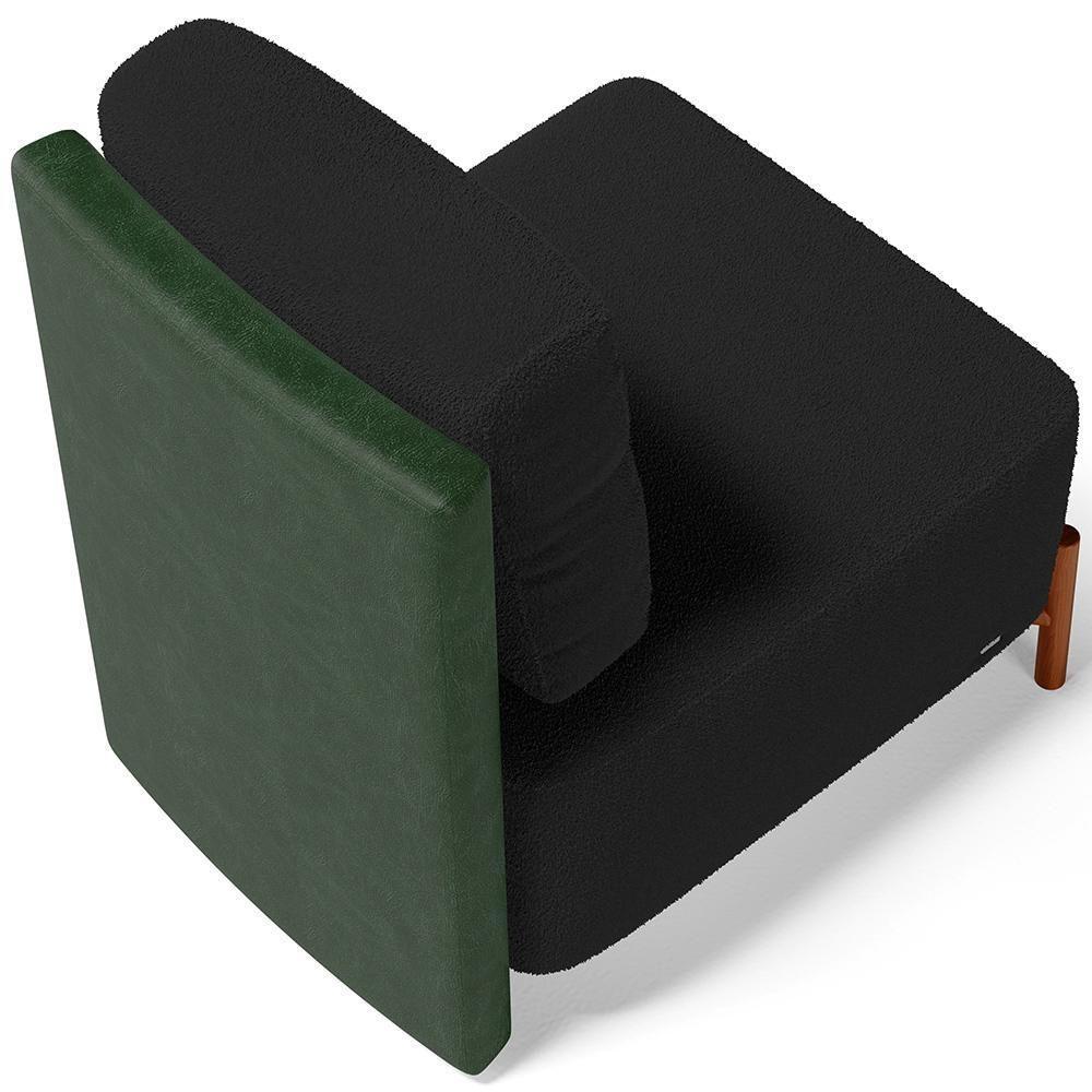 Kit 02 Poltronas Decorativas Sala De Estar Living Hungria L02 Couríssimo Verde Bouclê Preto - Lyam - 2