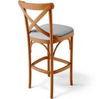 Kit 03 Banquetas Altas Cozinha Bancada Bar Sala De Jantar Estofada ávila L02 Linho Cinza - Lyam - 5