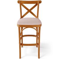 Kit 03 Banquetas Altas Cozinha Bancada Bar Sala De Jantar Estofada ávila L02 Linho Rosê - Lyam - 3