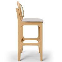 Kit 05 Banquetas Altas Para Cozinha Bancada Sala Tela Betta Fixa L02 Linho Bege - Lyam - 2