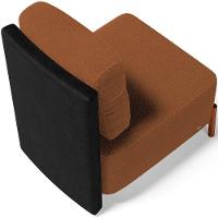 Poltrona Decorativa Sala De Estar Living Hungria L02 Couríssimo Preto Bouclê Terracota - 2