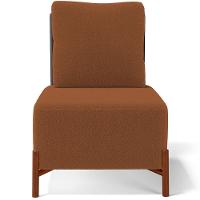 Poltrona Decorativa Sala De Estar Living Hungria L02 Couríssimo Preto Bouclê Terracota - 6