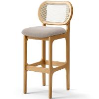 Kit 06 Banquetas Altas Para Cozinha Bancada Sala Tela Betta Fixa L02 Bouclê Creme - Lyam - 6