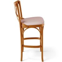 Kit 05 Banquetas Altas Cozinha Bancada Bar Sala De Jantar Estofada ávila L02 Linho Rosê - Lyam - 2