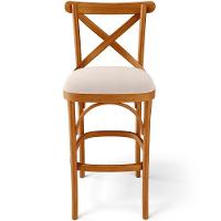 Kit 03 Banquetas Altas Cozinha Bancada Bar Sala De Jantar Estofada ávila L02 Suede Bege - Lyam - 3