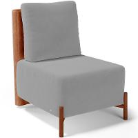 Poltrona Decorativa Sala Estar Living Pés Madeira Hungria L02 Couríssimo Camel Suede Cinza - 1