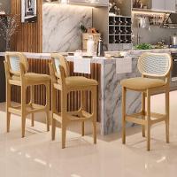 Kit 06 Banquetas Altas Para Cozinha Bancada Sala Tela Betta Fixa L02 Bouclê Mostarda - Lyam - 7