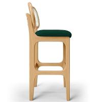 Kit 05 Banquetas Altas Para Cozinha Bancada Sala Tela Betta Fixa L02 Bouclê Verde - Lyam - 2