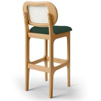 Kit 04 Banquetas Altas Para Cozinha Bancada Sala Tela Betta Fixa L02 Suede Verde Musgo - Lyam - 5