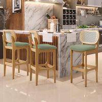 Kit 06 Banquetas Altas Para Cozinha Bancada Sala Tela Betta Fixa L02 Bouclê Oliva - Lyam - 7