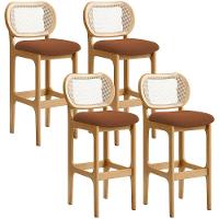 Kit 04 Banquetas Altas Para Cozinha Bancada Sala Tela Betta Fixa L02 Bouclê Terracota - Lyam - 1