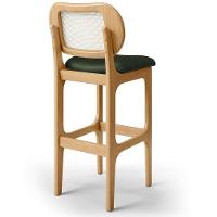 Kit 04 Banquetas Altas Para Cozinha Bancada Sala Tela Betta Fixa L02 Couríssimo Verde Musgo - Lyam - 5