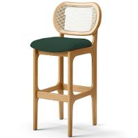 Kit 05 Banquetas Altas Para Cozinha Bancada Sala Tela Betta Fixa L02 Suede Verde Musgo - Lyam - 6