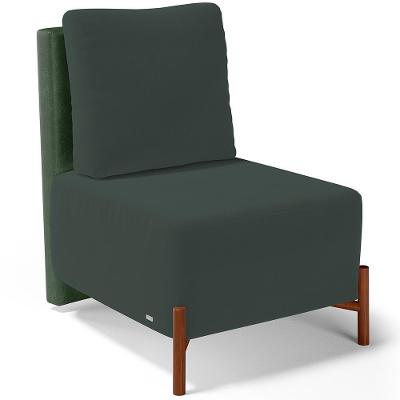 Poltrona Decorativa Hungria L02 Couríssimo Suede Verde Lyam Decor