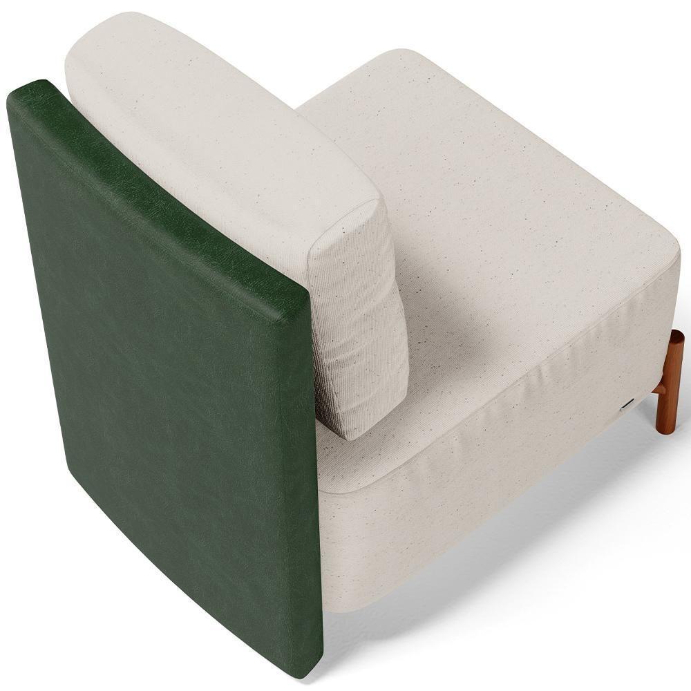 Kit 02 Poltronas Decorativas Sala De Estar Living Pés Madeira Hungria L02 Couríssimo Verde Linho Cru - Lyam - 2