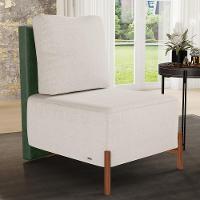 Kit 02 Poltronas Decorativas Sala De Estar Living Pés Madeira Hungria L02 Couríssimo Verde Linho Cru - Lyam - 8