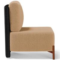 Poltrona Decorativa Sala De Estar Living Pés Madeira Hungria L02 Couríssimo Preto Bouclê Mostarda - 3