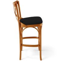 Kit 03 Banquetas Altas Cozinha Bancada Bar Sala De Jantar Estofada ávila L02 Suede Preto - Lyam - 2