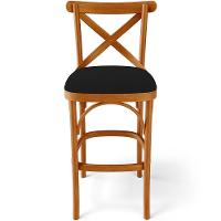 Kit 03 Banquetas Altas Cozinha Bancada Bar Sala De Jantar Estofada ávila L02 Suede Preto - Lyam - 3