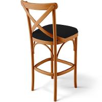 Kit 03 Banquetas Altas Cozinha Bancada Bar Sala De Jantar Estofada ávila L02 Suede Preto - Lyam - 5