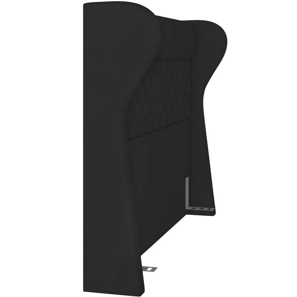 Cabeceira Cama Box Casal 140 Cm P05 Madrid Veludo Preto - 3