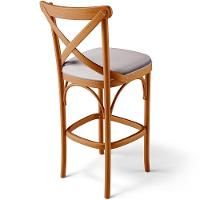 Kit 05 Banquetas Altas Cozinha Bancada Bar Sala De Jantar Estofada ávila L02 Linho Bege - Lyam - 5