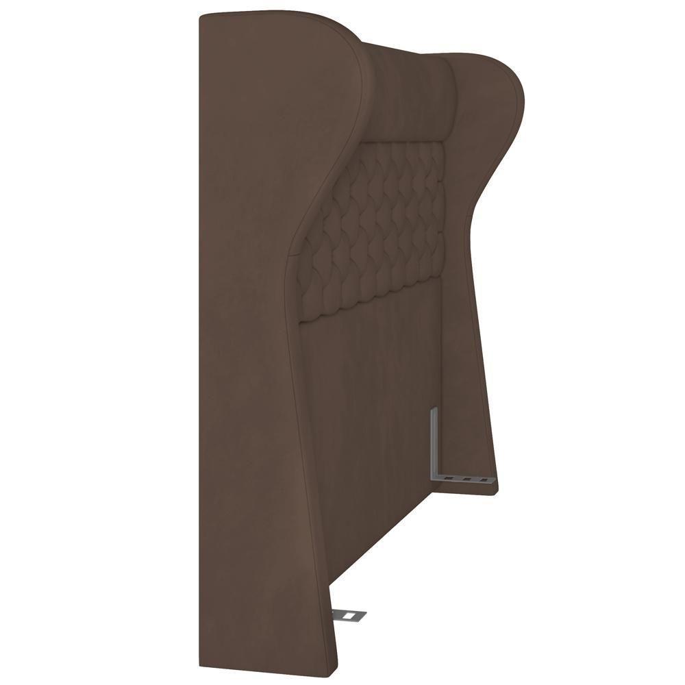 Cabeceira Cama Box Casal 140 Cm P05 Madrid Veludo Marrom - 3