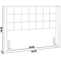 Cabeceira Cama Box Casal 140 Cm P05 Paris Linho Cinza Escuro - Lyam Decor - 2